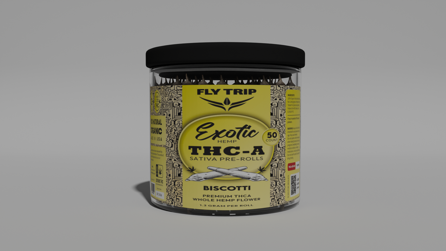 FLy-Trip Premium THCA Pre-Rolls – 50 Count Jar