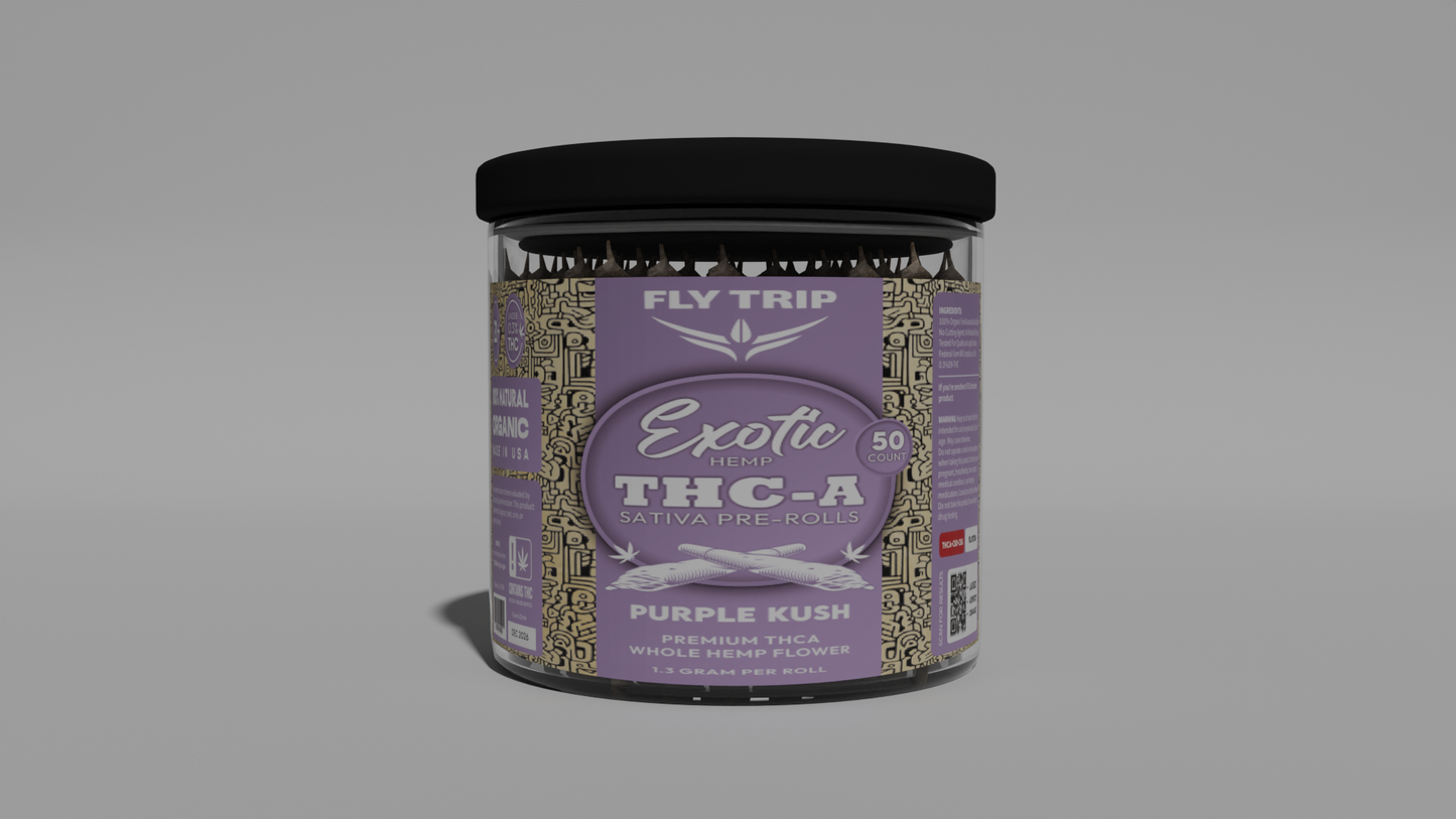 FLy-Trip Premium THCA Pre-Rolls – 50 Count Jar