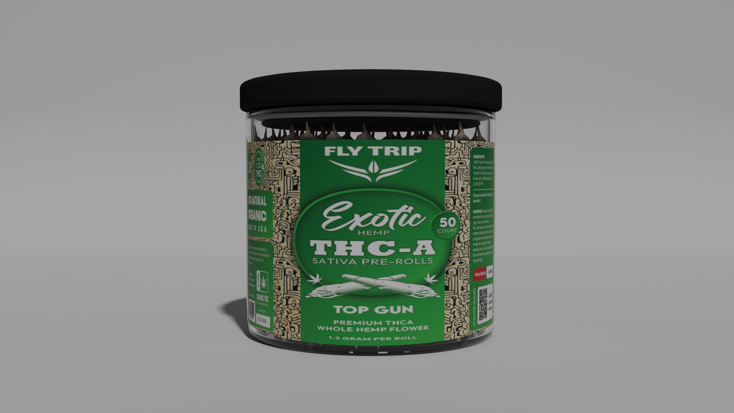 FLy-Trip Premium THCA Pre-Rolls – 50 Count Jar